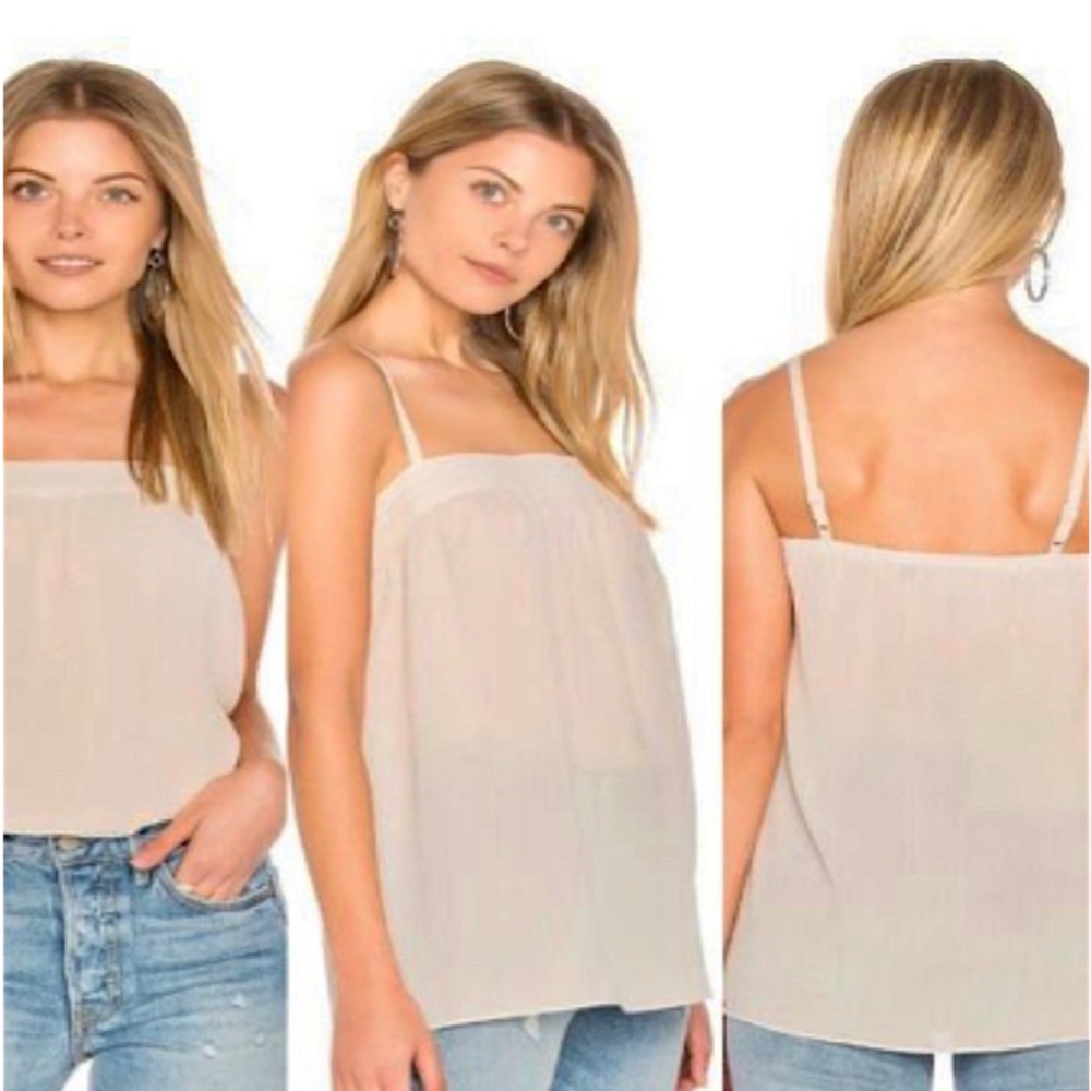 Vince Silk Cream Silk Embroidered Camisole Top. Small/ XS.
